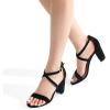 image:imageDREAM PAIRS Womens Ankle Strap Dress Low Chunky Block Open Toe Heel Sandals for Party WeddingBlacknubuck