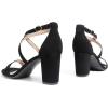 image:imageDREAM PAIRS Womens Ankle Strap Dress Low Chunky Block Open Toe Heel Sandals for Party WeddingBlacknubuck