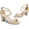 image:imageDREAM PAIRS Womens Ankle Strap Dress Low Chunky Block Open Toe Heel Sandals for Party WeddingGoldglitter