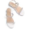 image:imageDREAM PAIRS Womens Casual Dresssy Low Wedge Summer Shoes Cute Strappy Rhinestone Open Toe Flat SandalsSize 10WhitePUSDFS2213W