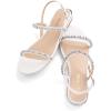 image:imageDREAM PAIRS Womens Casual Dresssy Low Wedge Summer Shoes Cute Strappy Rhinestone Open Toe Flat SandalsSize 10WhitePUSDFS2213W