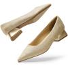 image:imageDREAM PAIRS Womens Chunky Heels Closed Toe Low Block Work Shoes Pointed Toe Dress Comfortable Wedding PumpsGoldglitter