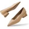image:imageDREAM PAIRS Womens Chunky Heels Closed Toe Low Block Work Shoes Pointed Toe Dress Comfortable Wedding PumpsNudepu
