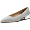 image:imageDREAM PAIRS Womens Chunky Heels Closed Toe Low Block Work Shoes Pointed Toe Dress Comfortable Wedding PumpsSilverglitter