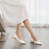 image:imageDREAM PAIRS Womens Chunky Heels Closed Toe Low Block Work Shoes Pointed Toe Dress Comfortable Wedding PumpsWhitepu