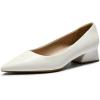 image:imageDREAM PAIRS Womens Chunky Heels Closed Toe Low Block Work Shoes Pointed Toe Dress Comfortable Wedding PumpsWhitepu