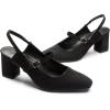 image:imageDREAM PAIRS Womens Closed Toe Chunky High Heels Mary Jane Block Square Toe Slingback Strappy Dress Work Pumps ShoesBlacksuede