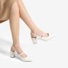 image:imageDREAM PAIRS Womens Closed Toe Chunky High Heels Mary Jane Block Square Toe Slingback Strappy Dress Work Pumps ShoesWhitepu
