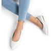 image:imageDREAM PAIRS Womens Dress Pointed Toe Flats Ballet Comfort Soft Slip On Casual Flat Shoes for Work Office BusinessWhitePu