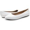 image:imageDREAM PAIRS Womens Dress Pointed Toe Flats Ballet Comfort Soft Slip On Casual Flat Shoes for Work Office BusinessWhitePu