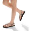 image:imageDREAM PAIRS Womens Flat Sandals Dressy Rhinestone Thong Ankle Strap Summer Gladiator SandalsBlack