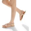 image:imageDREAM PAIRS Womens Flat Sandals Dressy Rhinestone Thong Ankle Strap Summer Gladiator SandalsGold