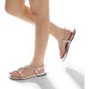 image:imageDREAM PAIRS Womens Flat Sandals Dressy Rhinestone Thong Ankle Strap Summer Gladiator SandalsSilver