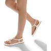 image:imageDREAM PAIRS Womens Flat Sandals Dressy Rhinestone Thong Ankle Strap Summer Gladiator SandalsWhite