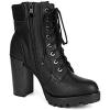 image:imageDREAM PAIRS Womens Lace up Combat Ankle Boots High Chunky Heel Fashion Heeled Booties ShoesBlack