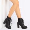 image:imageDREAM PAIRS Womens Lace up Combat Ankle Boots High Chunky Heel Fashion Heeled Booties ShoesBlack