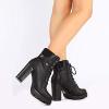 image:imageDREAM PAIRS Womens Lace up Combat Ankle Boots High Chunky Heel Fashion Heeled Booties ShoesBlack
