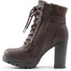 image:imageDREAM PAIRS Womens Lace up Combat Ankle Boots High Chunky Heel Fashion Heeled Booties ShoesBrown