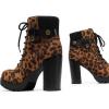 image:imageDREAM PAIRS Womens Lace up Combat Ankle Boots High Chunky Heel Fashion Heeled Booties ShoesLeopard