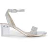 image:imageDREAM PAIRS Womens Open Toe Ankle Strap Low Block Chunky Heels Sandals Party Dress Pumps ShoesSilverClearrhinestone