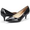 image:imageDREAM PAIRS Womens Pumps Kitten Heel Pointed Toe Shoes for Women Comfortable Office Work Dress ShoesBlackPat