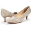 image:imageDREAM PAIRS Womens Pumps Kitten Heel Pointed Toe Shoes for Women Comfortable Office Work Dress ShoesGoldGlitter