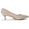 image:imageDREAM PAIRS Womens Pumps Kitten Heel Pointed Toe Shoes for Women Comfortable Office Work Dress ShoesGoldGlitter