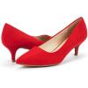image:imageDREAM PAIRS Womens Pumps Kitten Heel Pointed Toe Shoes for Women Comfortable Office Work Dress ShoesRedSuede