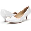 image:imageDREAM PAIRS Womens Pumps Kitten Heel Pointed Toe Shoes for Women Comfortable Office Work Dress ShoesWhitePat