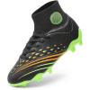 image:imageDREAM PAIRS Boys Girls Football Cleats Youth Firm Groud Outdoor Trainning Athletic Sport High Top Soccer Shoes for LittleBig KidBlackNeon Green