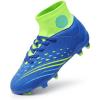 image:imageDREAM PAIRS Boys Girls Football Cleats Youth Firm Groud Outdoor Trainning Athletic Sport High Top Soccer Shoes for LittleBig KidNavyNeon Green