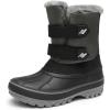 image:imageDREAM PAIRS Boys Girls Snow Boots WaterResistant Outdoor Sport Warm Cozy AntiSlip Cute Ankle Winter Shoes for ToddlerLittleBig KidBlackGrey