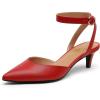 image:imageDREAM PAIRS Kitten Heels for Women Low Heel Dress Shoes Wedding Dress Closed Toe Pump Shoes LunaFireRed