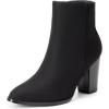 image:imageDREAM PAIRS Womens Ankle Boots Chunky Block Heel BootiesBlackSuede