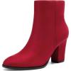 image:imageDREAM PAIRS Womens Ankle Boots Chunky Block Heel BootiesRed