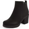 image:imageDREAM PAIRS Womens Ankle Boots Chunky Heel Platform Fall Heeled Short Booties ShoesBlackPu
