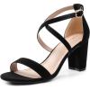 image:imageDREAM PAIRS Womens Ankle Strap Dress Low Chunky Block Open Toe Heel Sandals for Party WeddingBlacknubuck