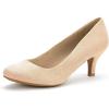 image:imageDREAM PAIRS Womens Dress Comfortable Low Heel Pump ShoesNudeSuede