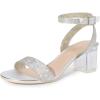 image:imageDREAM PAIRS Womens Open Toe Ankle Strap Low Block Chunky Heels Sandals Party Dress Pumps ShoesSilverClearrhinestone