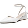 image:imageDREAM PAIRS Womens Pointed Toe Chunky Heels Pump Shoes White  7 SDPU2337W