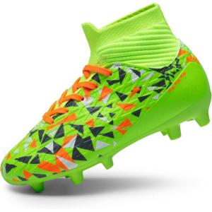 image:imageDREAM PAIRS Boys Football Cleats Youth High Top Firm Ground Soccer Shoes for LittleBig KidsNeon Green