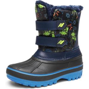 image:imageDREAM PAIRS Boys Girls Snow Boots WaterResistant Outdoor Sport Warm Cozy AntiSlip Cute Ankle Winter Shoes for ToddlerLittleBig KidBlackNeonGreen