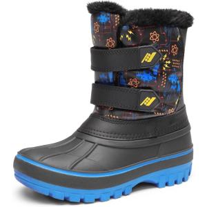 image:imageDREAM PAIRS Boys Girls Snow Boots WaterResistant Outdoor Sport Warm Cozy AntiSlip Cute Ankle Winter Shoes for ToddlerLittleBig KidBlackRoyal