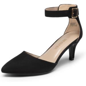 image:imageDREAM PAIRS Kitten Heel Low Heel for Women Closed Pointed Toe Pumps Wedding Party Sexy Dress Shoes LowpointedBlackSuede