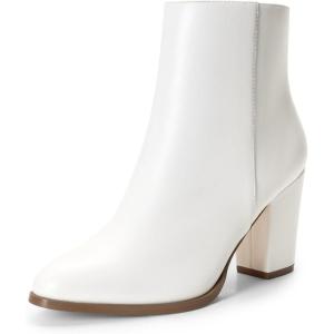 image:imageDREAM PAIRS Womens Ankle Boots Chunky Block Heel BootiesWhitepu