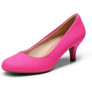 image:imageDREAM PAIRS Womens Dress Comfortable Low Heel Pump ShoesFuchsiaSuede