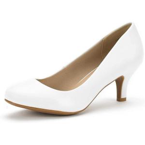 image:imageDREAM PAIRS Womens Dress Comfortable Low Heel Pump ShoesWhitePu