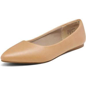 image:imageDREAM PAIRS Womens Dress Pointed Toe Flats Ballet Comfort Soft Slip On Casual Flat Shoes for Work Office BusinessNude Pu
