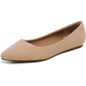 image:imageDREAM PAIRS Womens Dress Pointed Toe Flats Ballet Comfort Soft Slip On Casual Flat Shoes for Work Office BusinessNudeSuede