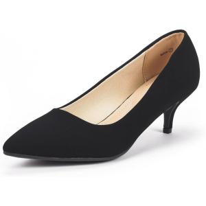 image:imageDREAM PAIRS Womens Pumps Kitten Heel Pointed Toe Shoes for Women Comfortable Office Work Dress ShoesBlackNubuck